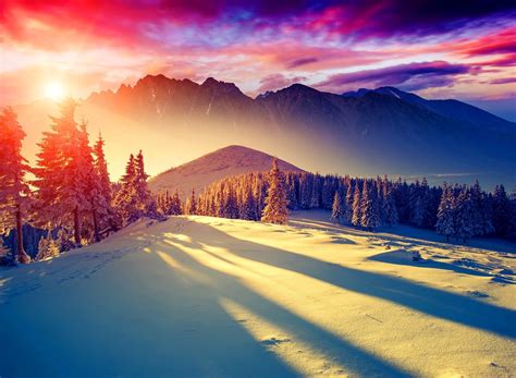 Colorful Winter Sunrise Wallpapers Wallpaper Cave