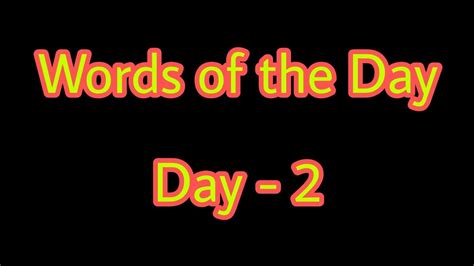 Words Of The Day Day 2 English Language Learning Through Tamil
