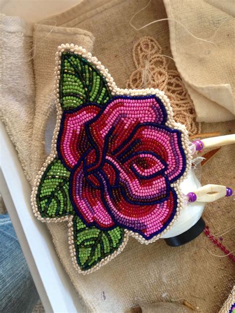 Beadwork Pink And Purple Rose My Favorite Color Native Beading