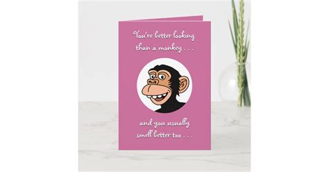 Funny Monkey Birthday Card Zazzle