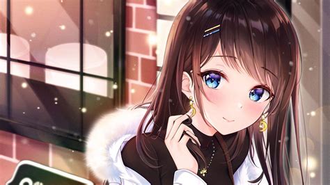 Blue Eyes Black Hair Gold Earring Black Dress Hd Anime Girl Wallpapers Hd Wallpapers Id 74953