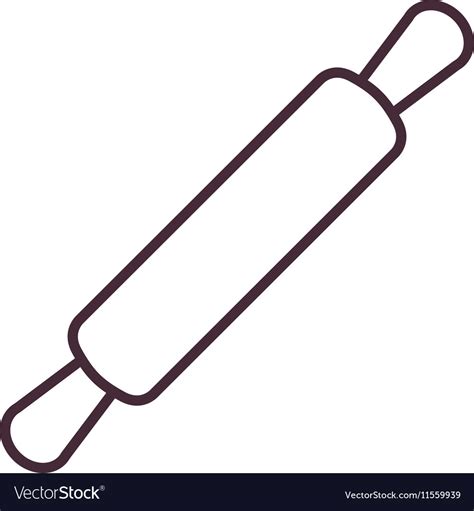 Isolated Rolling Pin Silhouette Design Royalty Free Vector