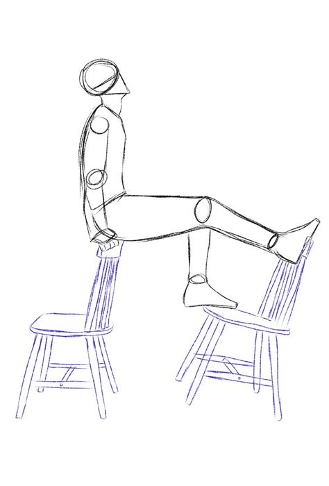 A Drawing Of A Person Sitting On A Chair With One Leg In The Air And