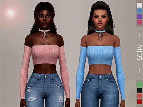 Margeh 75s S4 Georgi Top Sims 4 Mods Clothes Sims Sims 4