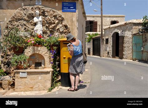 Aphrodite Statue And Letter Box Village Of Neo Chorio Akamas