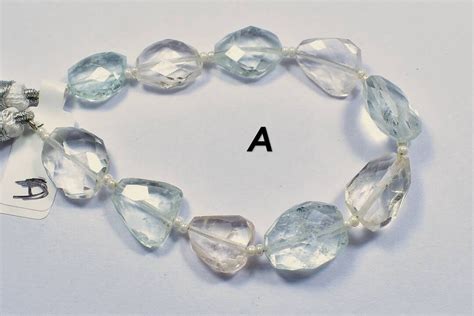 Natural Aquamarine Faceted Nuggets Beads Multi Aquamarine Etsy