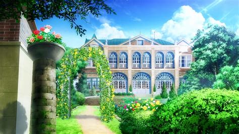 Anime Mansion Scenery Mansion Anime Nature Hd Wallpaper Peakpx