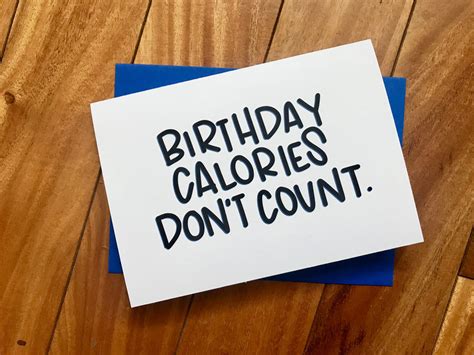 birthday calories don t count card by stonedonut design etsy