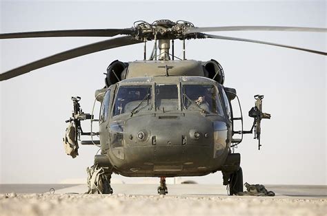 Front View Of A Uh 60l Black Hawk Helicopter Armed With Two 762mm M240b