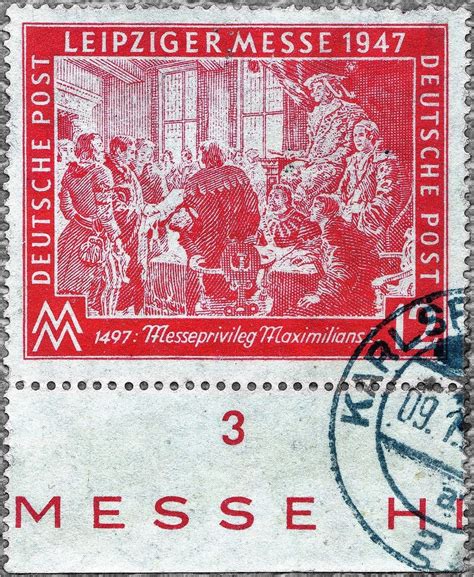 Briefmarken können sie auch selbst gestalten. Briefmarke - Leipziger Messe 1947 (Herbstmesse) - 1497 Mes… | Flickr