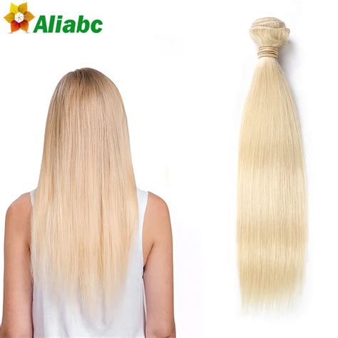 Honey Blonde Russian Hair Weave 613 Blonde Virgin Hair 1pcslot Human Hair Extensions Platinum