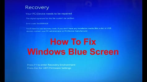 How To Fix Windows Blue Screen Recovery Your Pcdevice Needs To Be