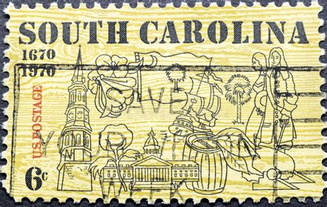 Image Representing Symbols Of South Carolina State 1670 1970