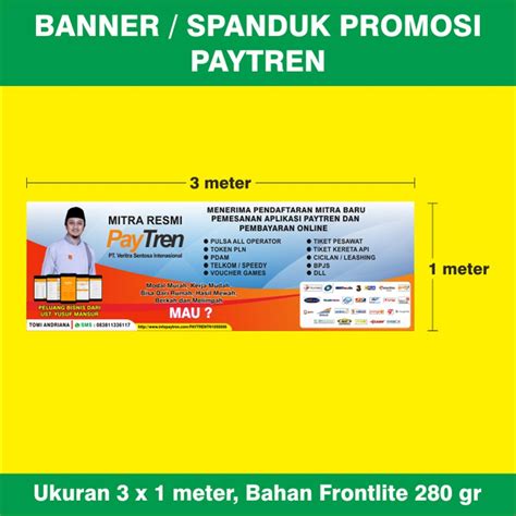 Ukuran banner 2x3 meter di photoshop kumpulan materi pelajaran dan contoh soal 5. Banner Spanduk Agen Paytren Ukuran 3 X 1 Meter