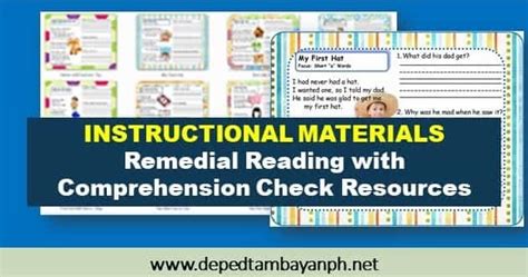 Ims Remedial Reading With Comprehension Check Resources Depedtambayanph