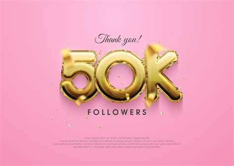 Premium Vector 50k Followers Design With Luxury Gold Numbers For