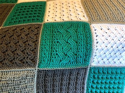 Crochet Blanket Pattern Square Sampler Crochet Blanket Etsy