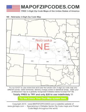 Fillable Online Ne Nebraska Zip Code Map Fax Email Print Pdffiller