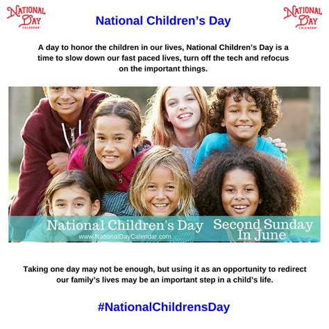 Childrens Day Second Sunday In June Child Day National Calendar
