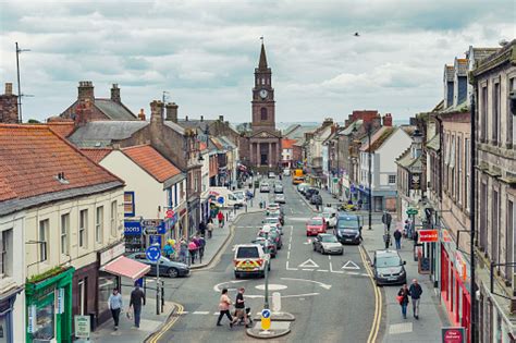 High Street In Town Center Of Berwickupontweed Northernmost Town In