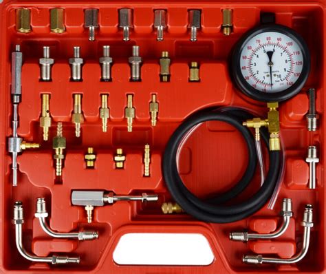 Universal Fuel Injection Gauge Pressure Tester Test Kit Car System Pump