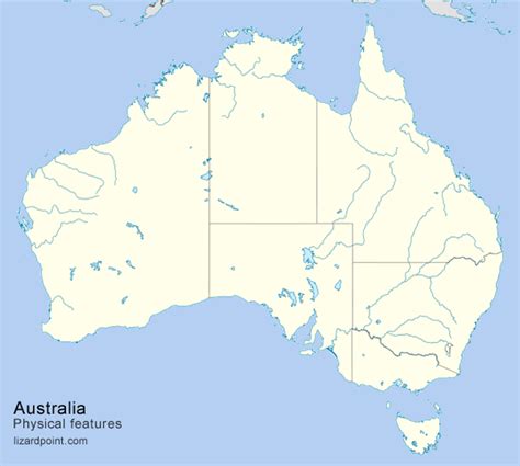 Physical Features Of Australia Map Map