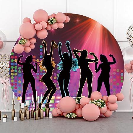 Amazon Com AOFOTO X Ft Retro Discos Party Round Backdrop Cover S S Rock And Roll Party