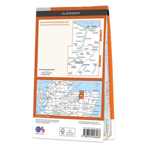Os Map Of Buckie And Keith Explorer 424 Map Ordnance Survey Shop