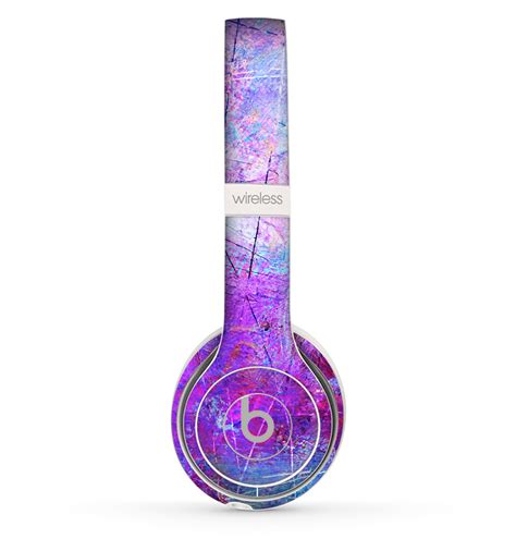The Abstract Blue And Pink Surface Skin Set For The Beats By Dre Solo 2 Designskinz