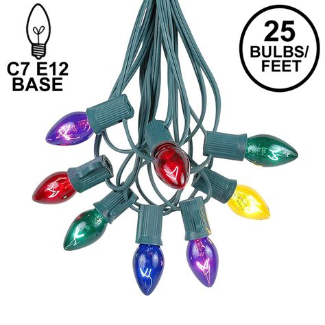 Assorted C7 Christmas Bulbs 25 Pack Novelty Lights Inc