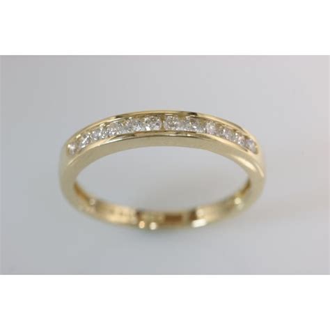 9ct Yellow Gold Channel Set Diamond Half Eternity Ring 025ct Sale