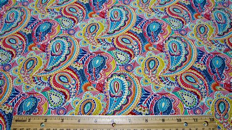 Paisley Cotton Fabric Called Folk Friends Paisley Made By Etsy