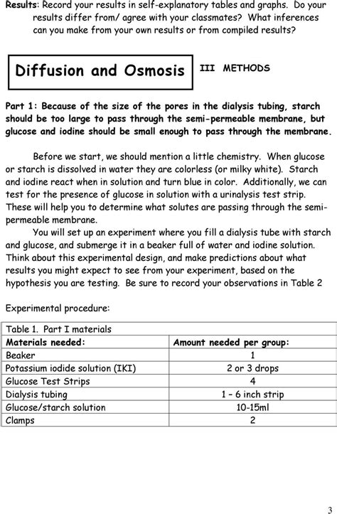 Diffusion And Osmosis Worksheet Worksheet For Education