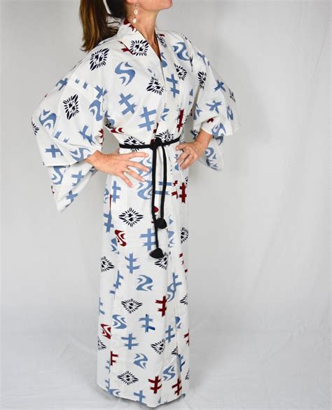 Yukata Japanese Summer Kimono Cotton Japanese Vintage Kimono