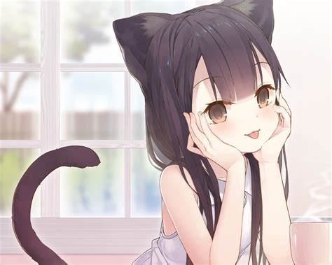 Download 1280x1024 Anime Cat Girl Animal Ears Tail Loli
