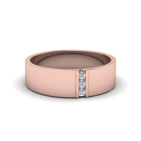 Looking for classic men's rose gold wedding rings with a unique twist? 3 Stone Diamond Wedding Anniversary Band For Men In 14K ...