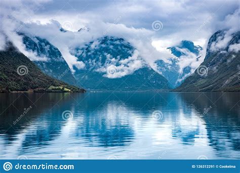 Lovatnet Lake Beautiful Nature Norway Stock Image Image Of Natural