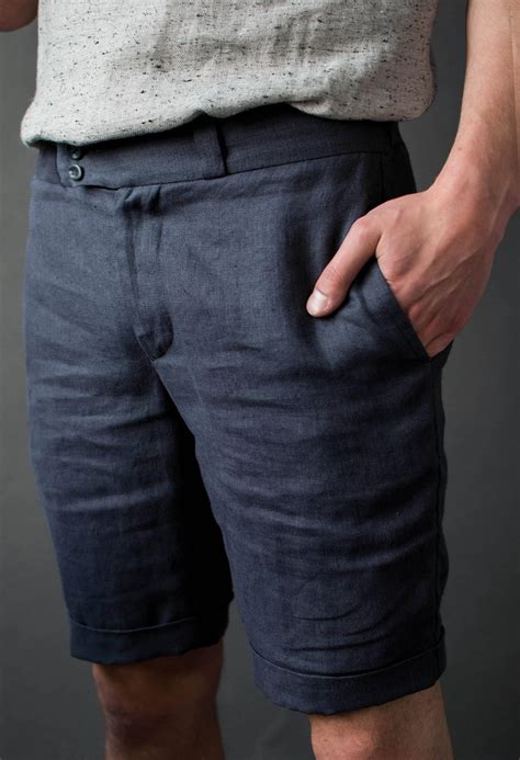 Mens Linen Shorts Casual Linen Shorts For Men Bermuda Etsy Uk