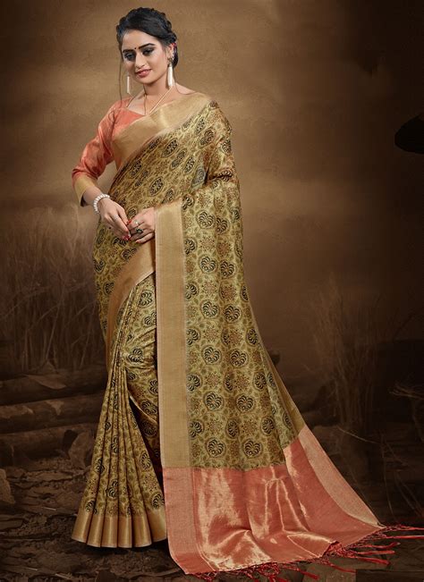 Multi Colour Digital Print Bhagalpuri Silk Printed Saree Buy Online