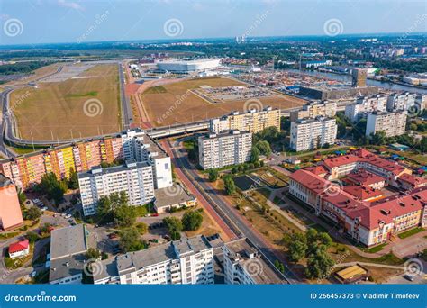 Aerial Top View Kaliningrad Russia Fishing Village Island Of Kant