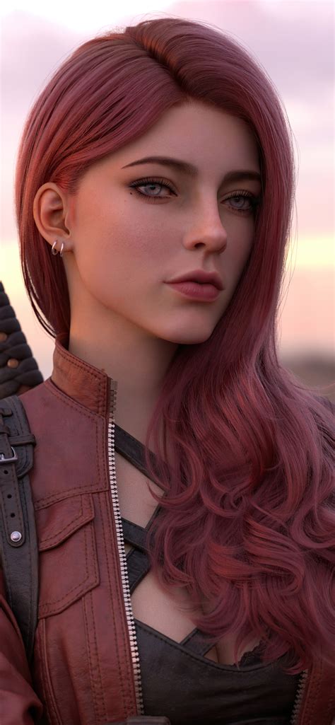 1242x2688 Cgi Girl Redhead Concept Art 4k Iphone Xs Max Hd 4k Wallpapers Images Backgrounds