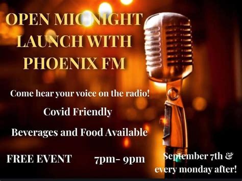 Open Mic Night Launch With Phoenix Fm Brentwood Local Business Guide