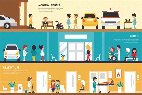 Medical Center Vector Illustration Healthcare Illustrations