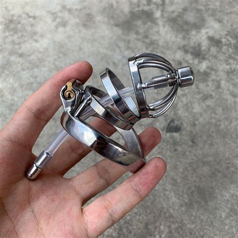 Bdsm Urethral Dilator Chastity Cage Device Cock Ring Sleeve Penis Lock