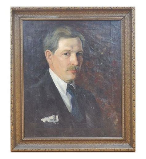 Lot Art Oil And Canvas Portrait Of 20th Century Man