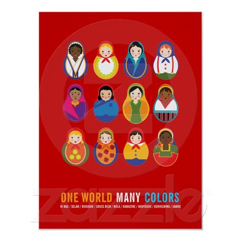 Celebrate Culture And Diversity One World Many Color Poster Zazzle