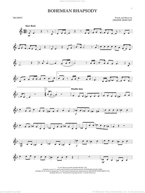 Browse our 89 arrangements of bohemian rhapsody. sheet music is available for piano, voice, guitar and 62 others with 30 scorings and 7 notations in 28 genres. Queen - Bohemian Rhapsody sheet music for trumpet solo PDF