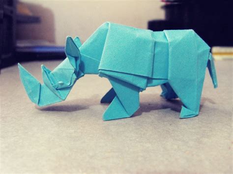 Origami Rhinoceros By Alejandro Delafuente On Deviantart Origami