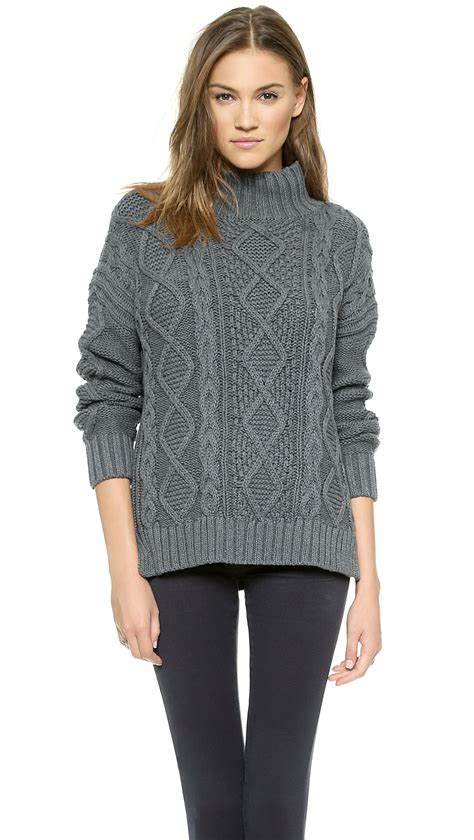 525 America Xo Cable Knit Sweater Dark Heather Grey In Gray Lyst