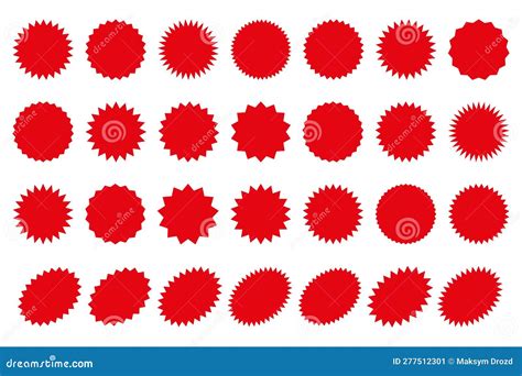Starburst Red Sticker Set Collection Of Special Offer Sale Sunburst